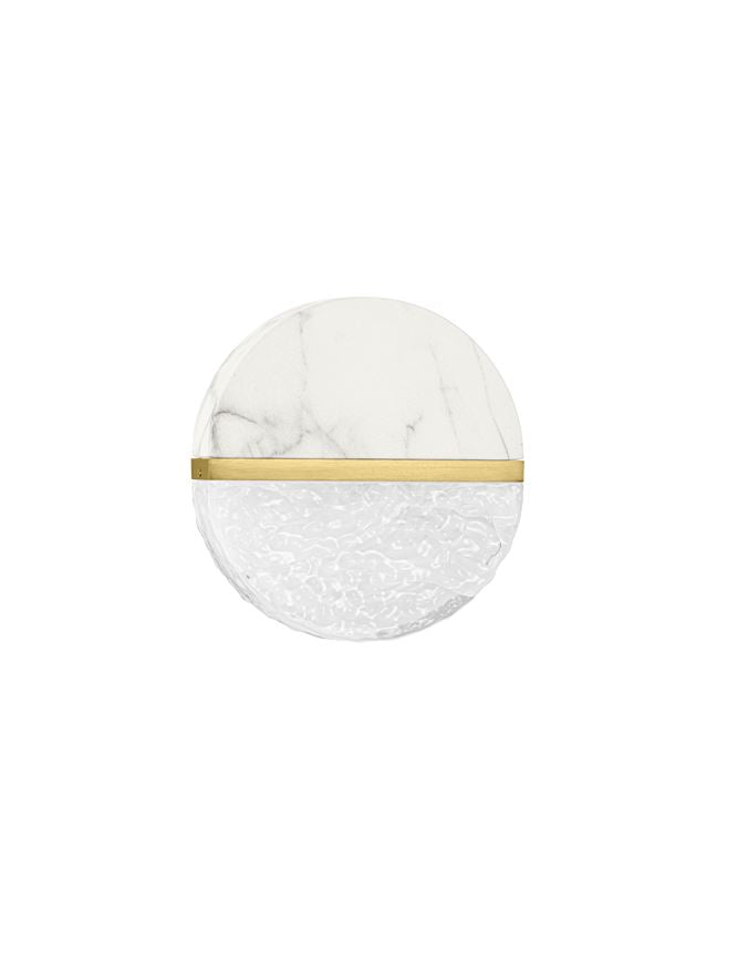 DOR Faux White Marble & Cloud Glass Wall Light - ID 14158