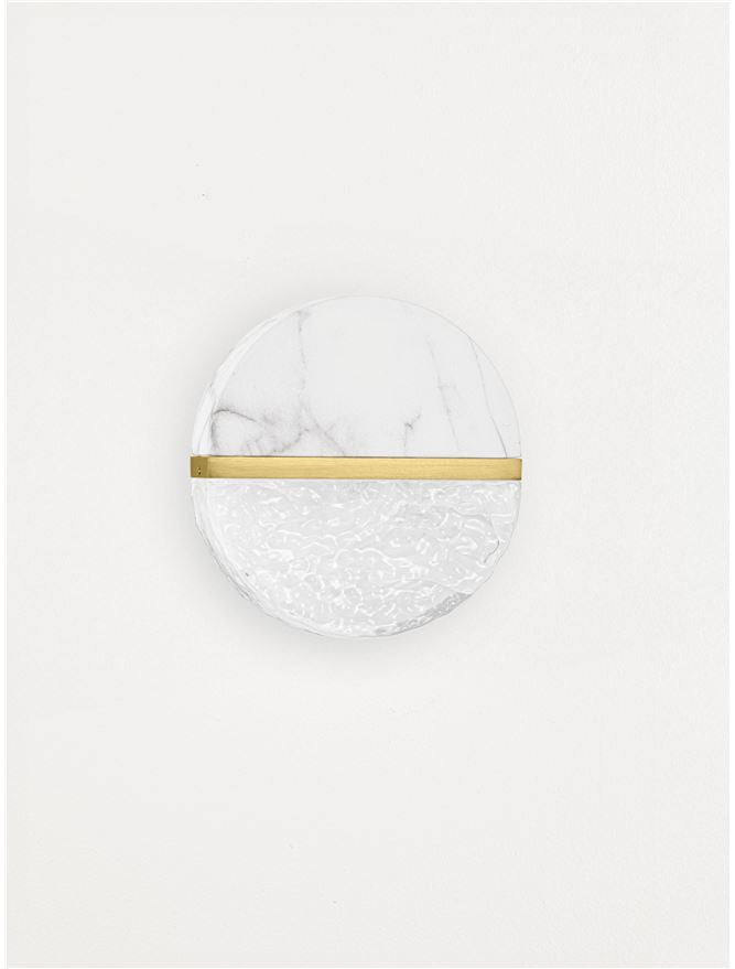 DOR Faux White Marble & Cloud Glass Wall Light - ID 14158