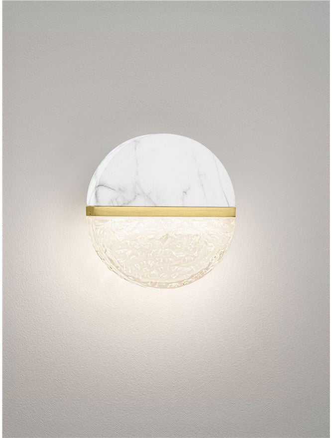 DOR Faux White Marble & Cloud Glass Wall Light - ID 14158