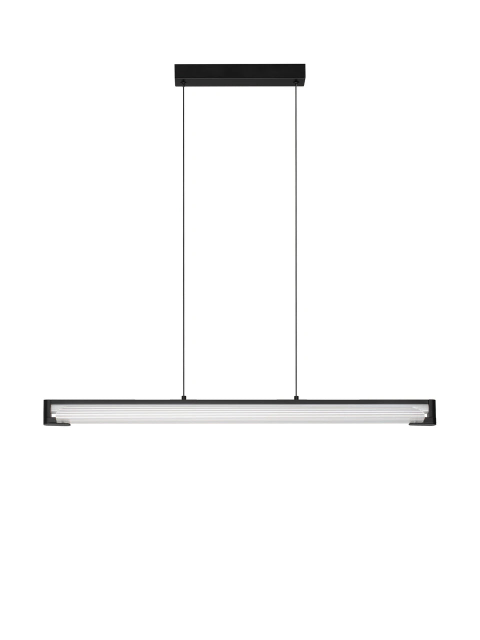 EME Black Metal and Single Ribbed Glass Modern Linear Pendant - ID 14935