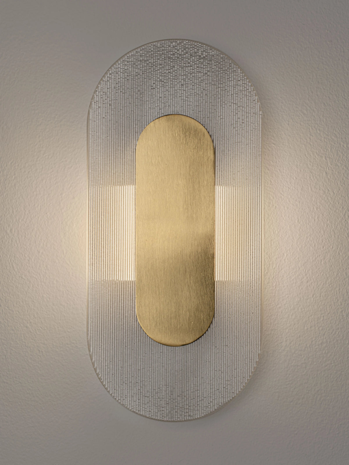 RIO Small Gold & Textured Clear Glass LED Linear Wall Light - ID 15025