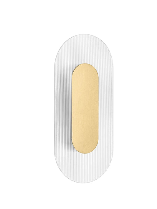RIO Small Gold & Textured Clear Glass LED Linear Wall Light - ID 15025
