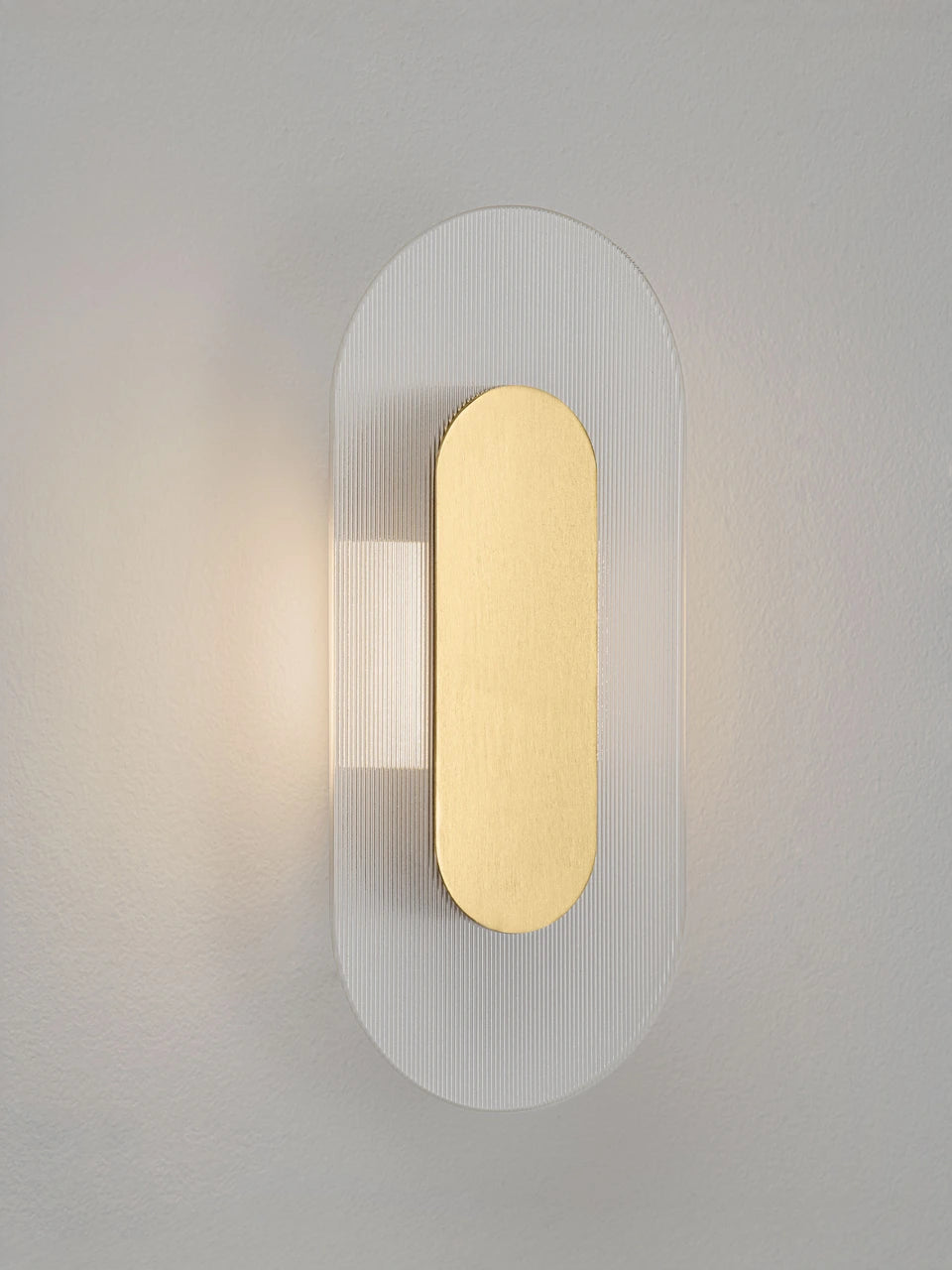 RIO Small Gold & Textured Clear Glass LED Linear Wall Light - ID 15025