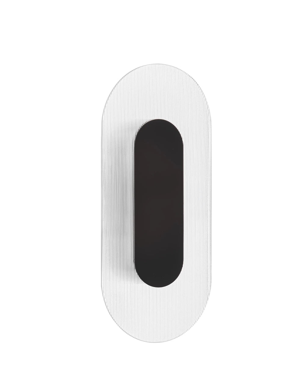 RIO Small Matt Black & Textured Clear Glass LED Linear Wall Light - ID 15026
