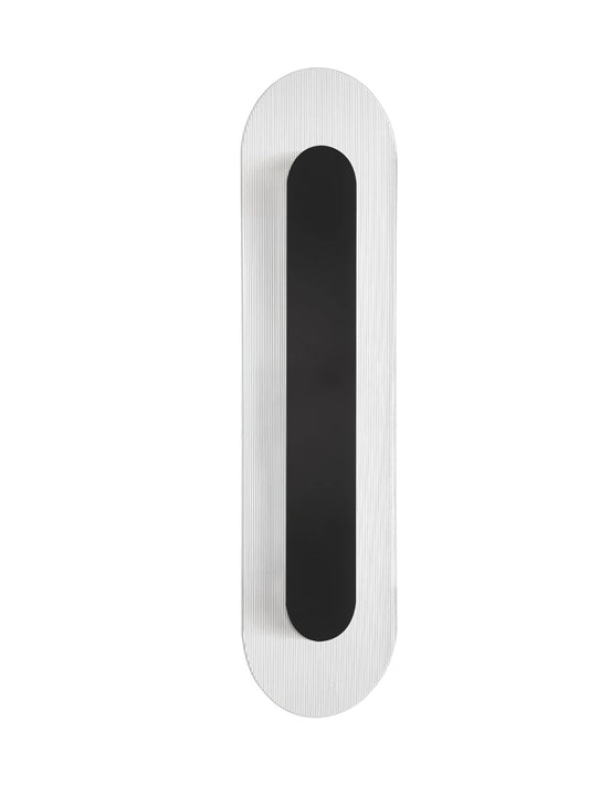 RIO Medium Matt Black & Textured Clear Glass LED Linear Wall Light - ID 15028