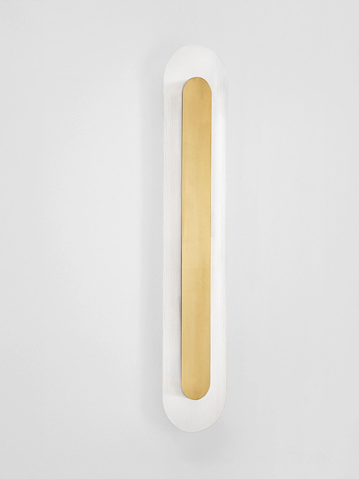 RIO Large Gold & Textured Clear Glass LED Linear Wall Light - ID 15029