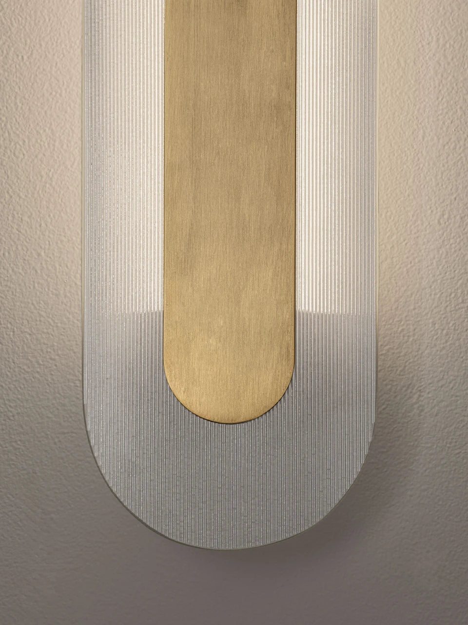 RIO Large Gold & Textured Clear Glass LED Linear Wall Light - ID 15029