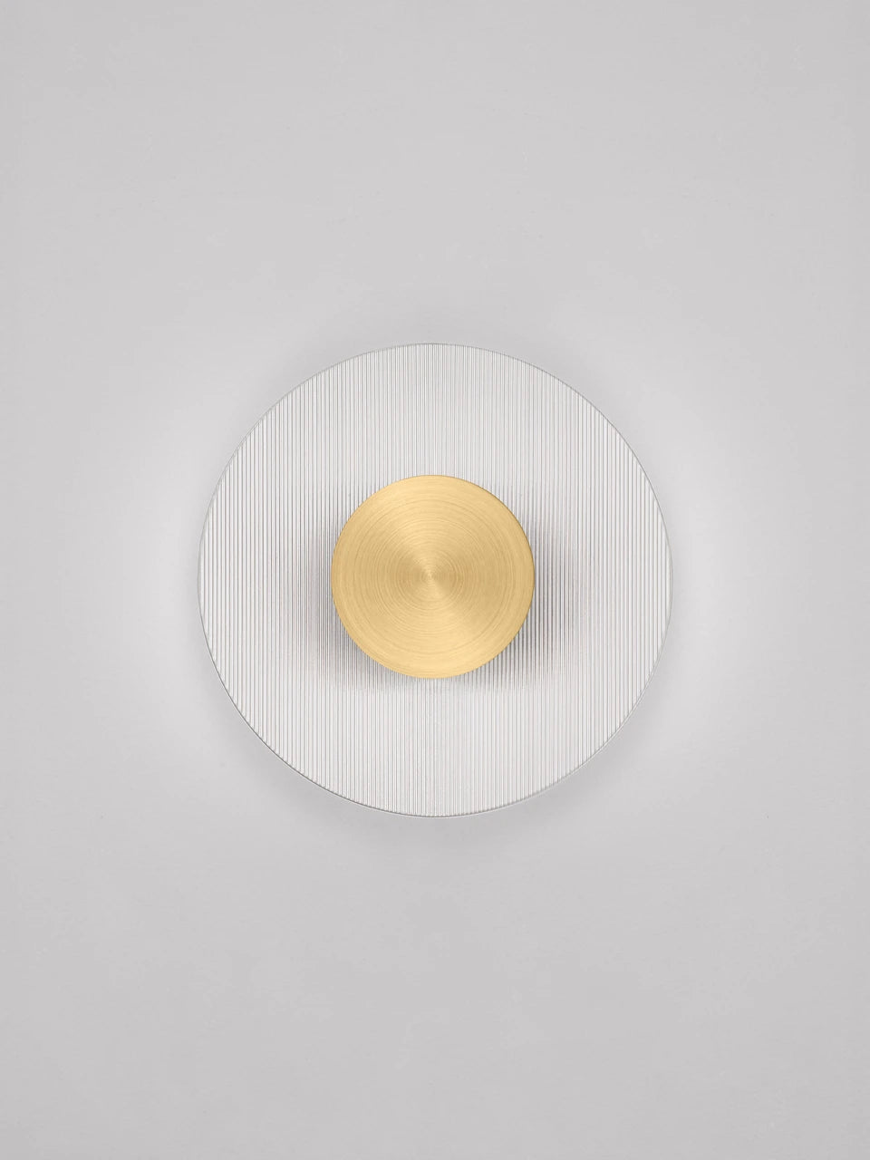RIO Small Gold & Textured Clear Glass LED Round Wall Light - ID 15031