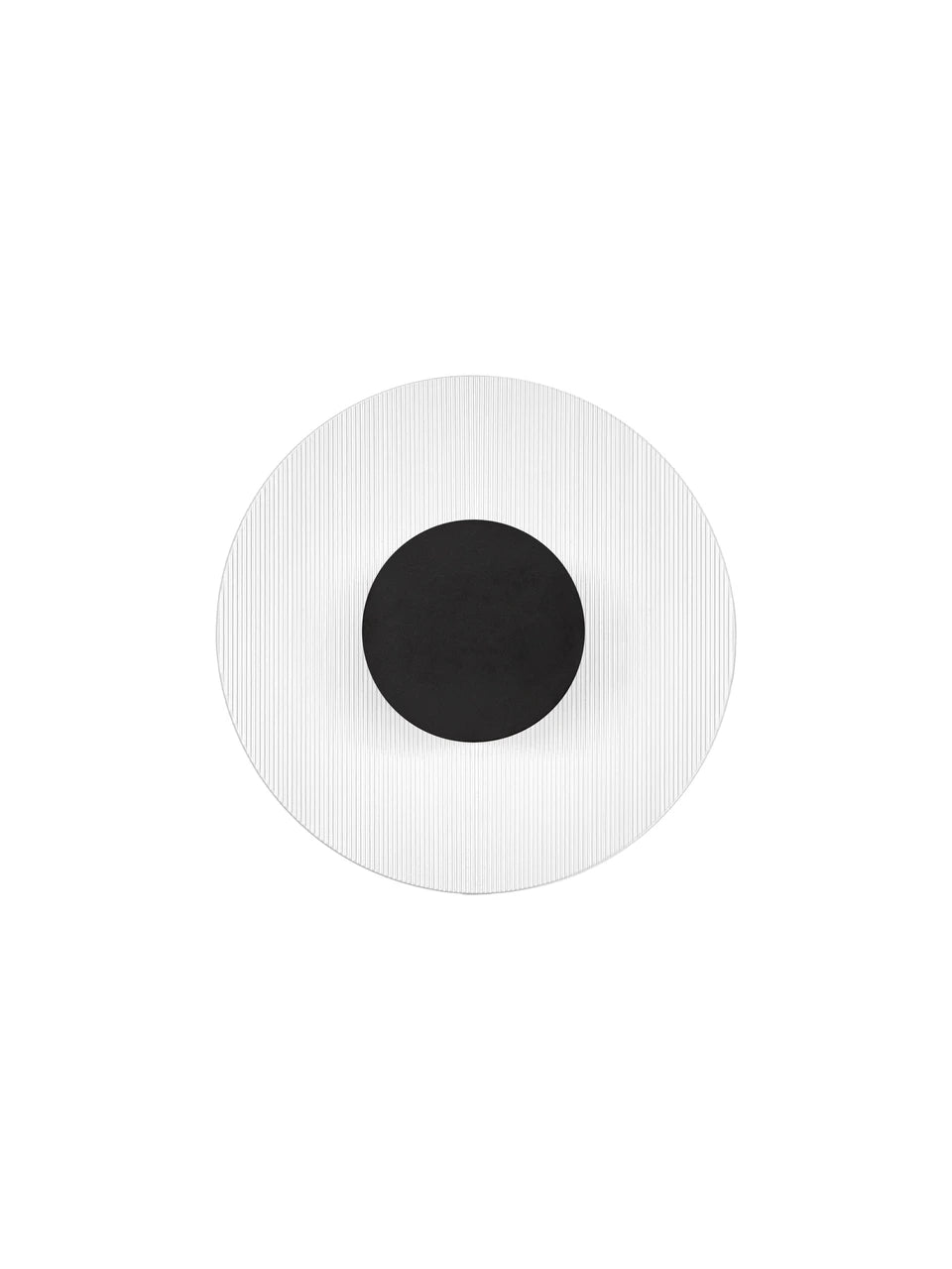 RIO Small Matt Black & Textured Clear Glass LED Round Wall Light - ID 15032