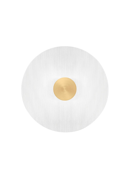 RIO Large Gold & Textured Clear Glass LED Round Wall Light - ID 15033