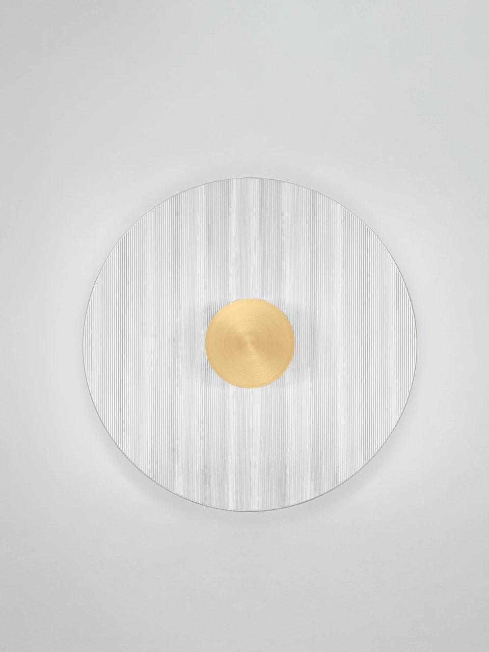 RIO Large Gold & Textured Clear Glass LED Round Wall Light - ID 15033