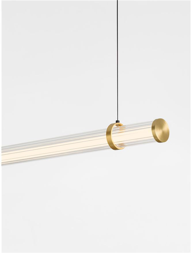 ELI Clear Glass Linear Pendant with Gold & Black Metalwork - ID 14491