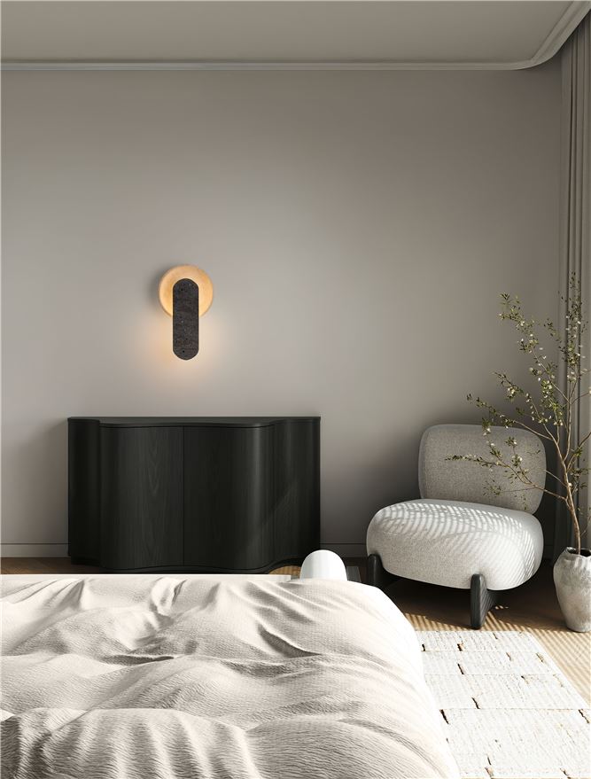 MAV Yellow & Black Travertine Layered Wall Light - ID 14108