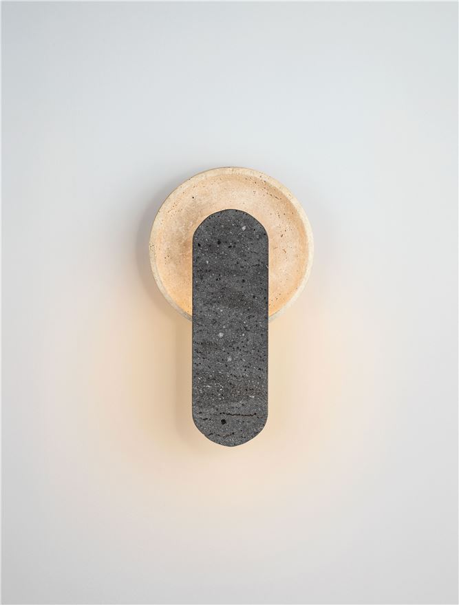 MAV Yellow & Black Travertine Layered Wall Light - ID 14108