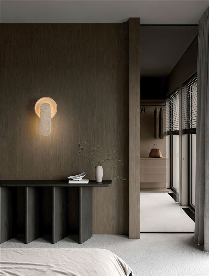 MAV Yellow Travertine Layered Wall Light - ID 14107