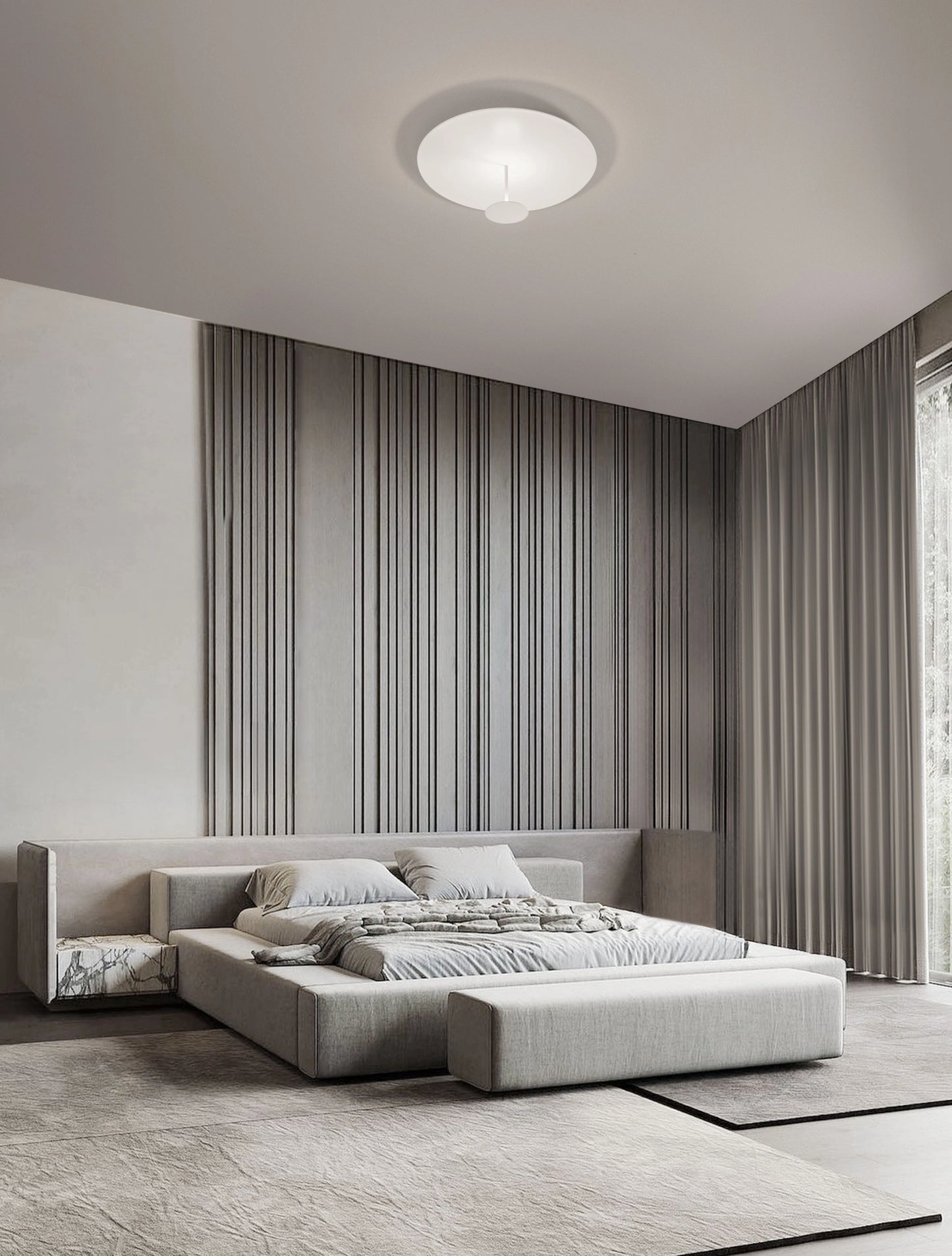 IMA Sandy White Large Semi-Flush Ceiling Light - ID 14818