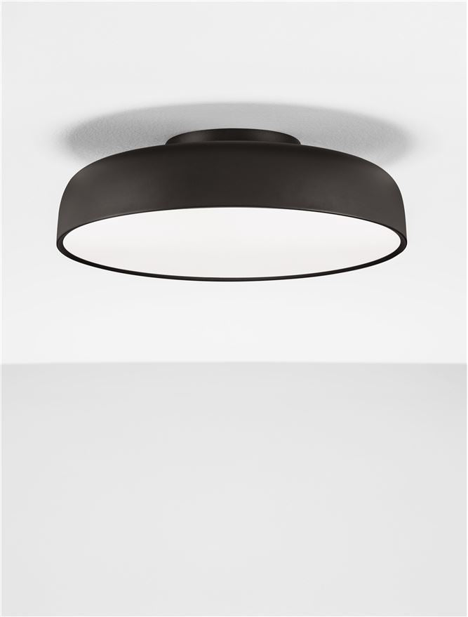 NOE Sandy Black 50cm Deep Bowl LED Flush Ceiling Light - ID 14574