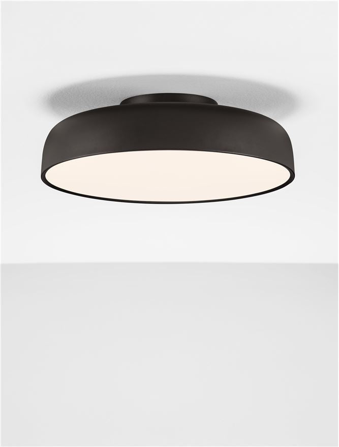 NOE Sandy Black 50cm Deep Bowl LED Flush Ceiling Light - ID 14574