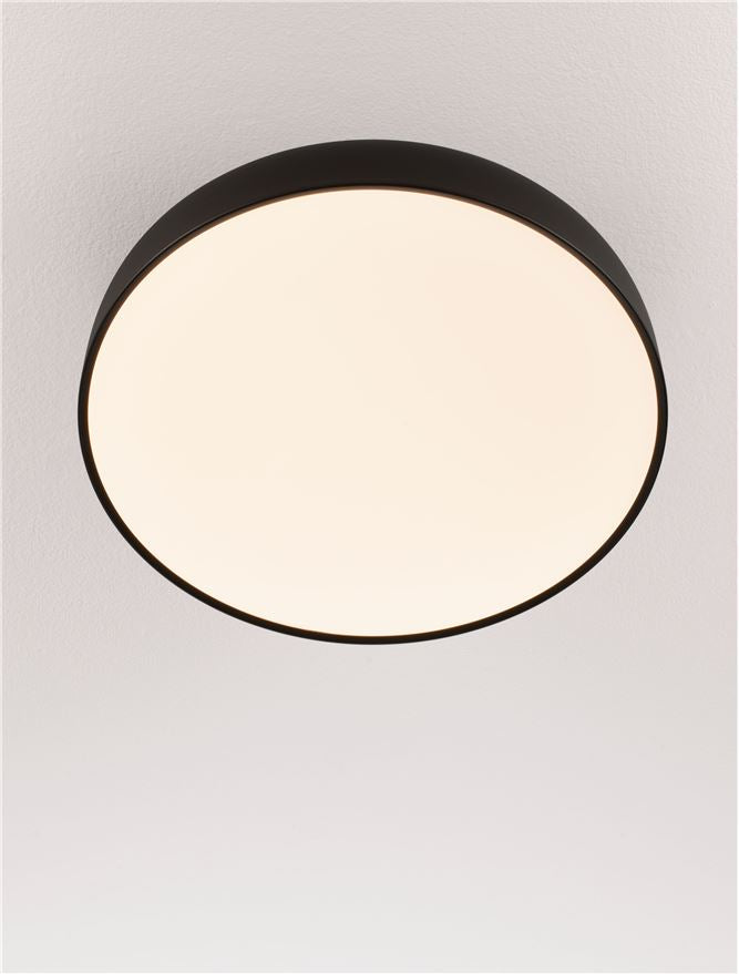 NOE Sandy Black 50cm Deep Bowl LED Flush Ceiling Light - ID 14574
