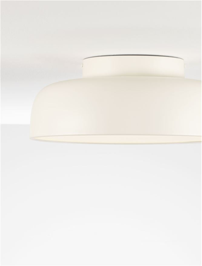 NOE Cream 40cm Deep Bowl LED Flush Ceiling Light - ID 14572