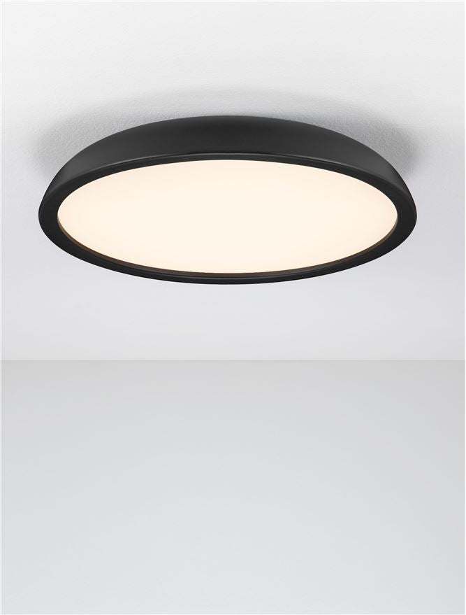 FEL Sandy Black 60cm LED Flush Ceiling Light - ID 14568