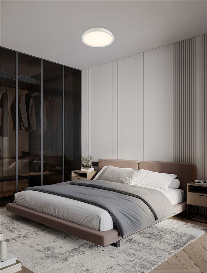 FEL Sandy White 45cm LED Flush Ceiling Light - ID 14566