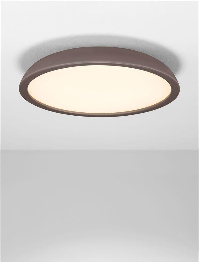 FEL Brown Steel 60cm LED Flush Ceiling Light - ID 14570