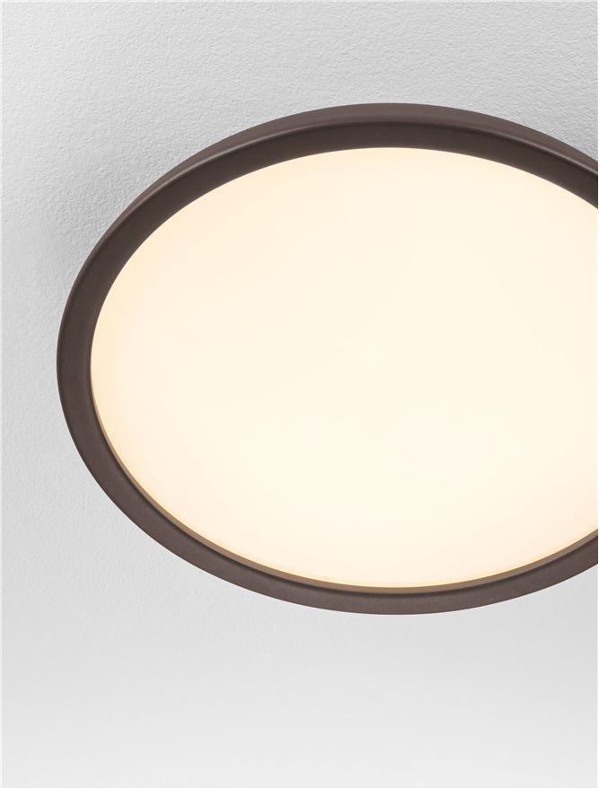 FEL Brown Steel 60cm LED Flush Ceiling Light - ID 14570