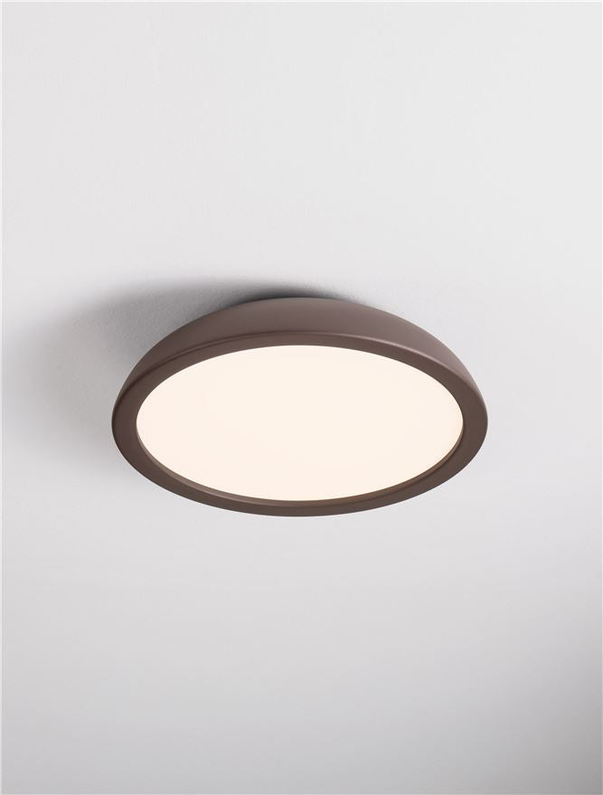 FEL Brown Steel 45cm LED Flush Ceiling Light - ID 14567