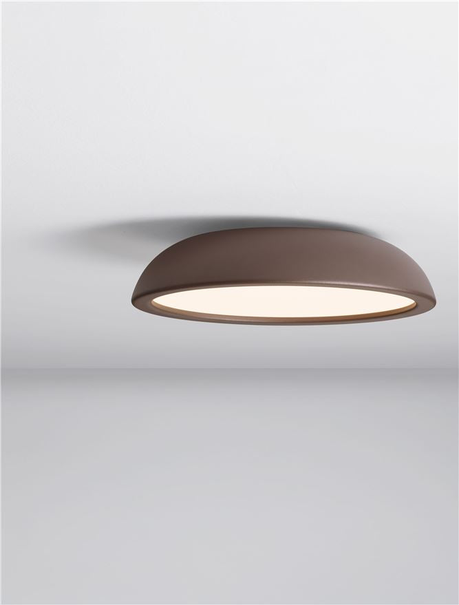 FEL Brown Steel 45cm LED Flush Ceiling Light - ID 14567