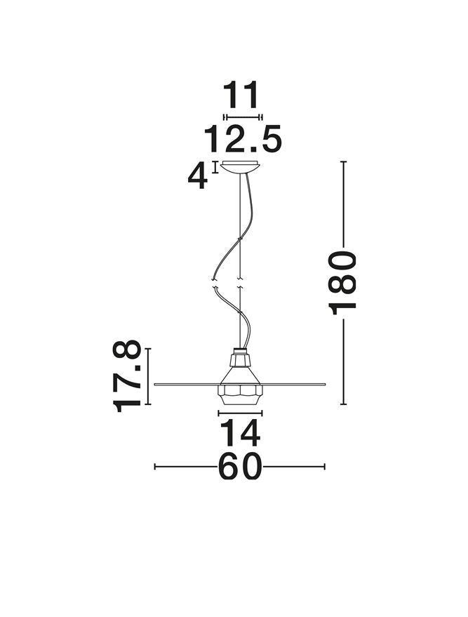 LOR Milky Glass with Matt Black Steel Large Pendant - ID 14119