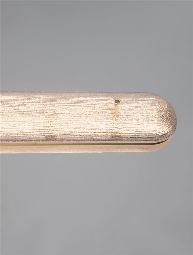GLO Antique Brass Metal & Structured Glass Linear Pendant - ID 14258