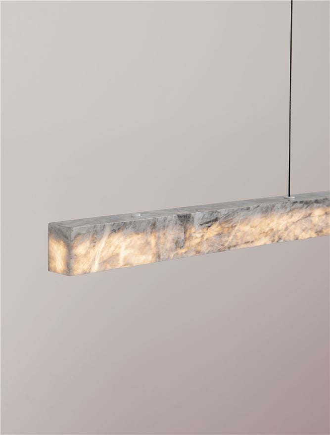 VAL Natural Marble Stone Ring Linear Pendant - ID 14343