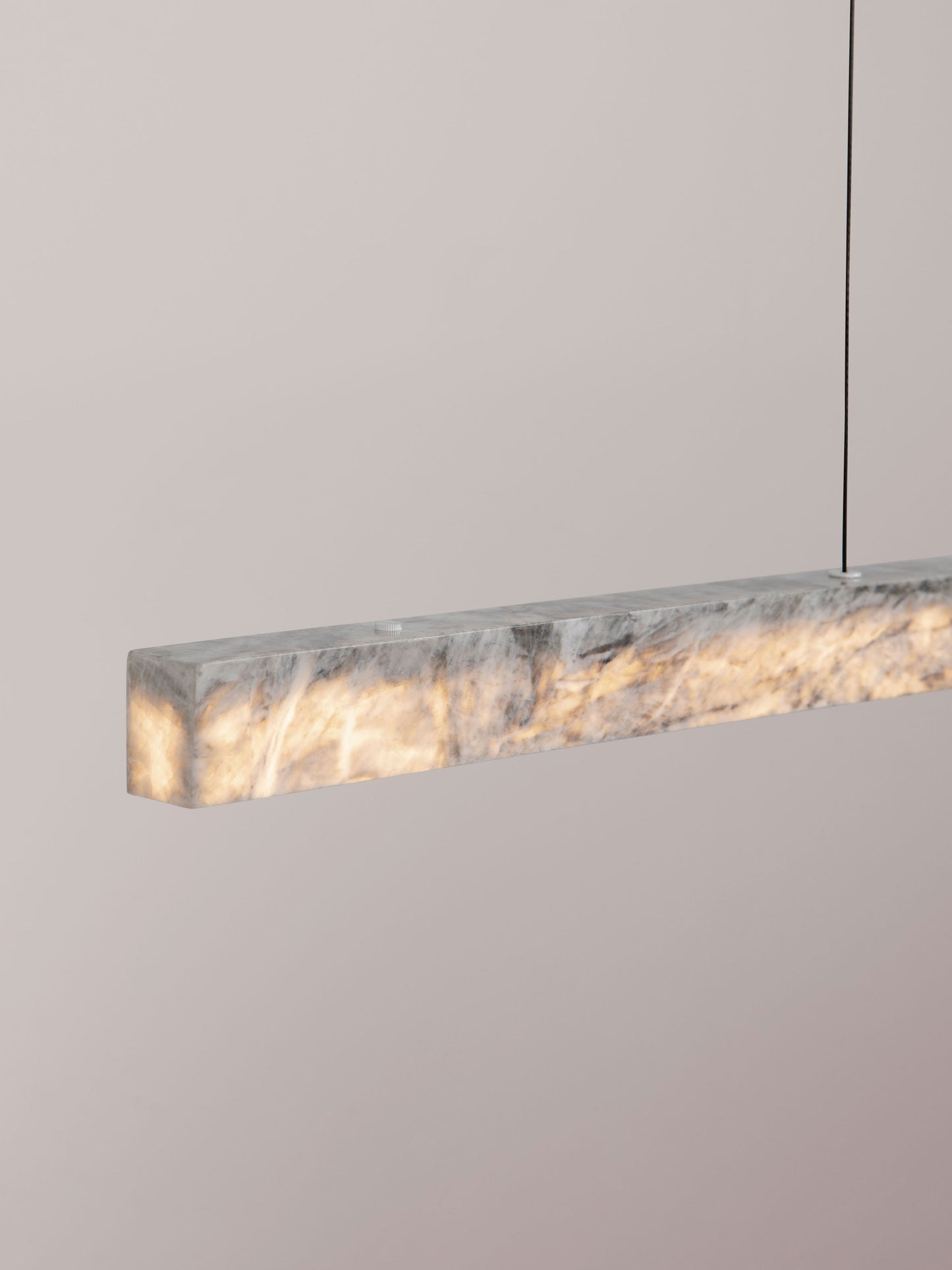 VAL Natural Marble Stone Ring Linear Pendant - ID 14343