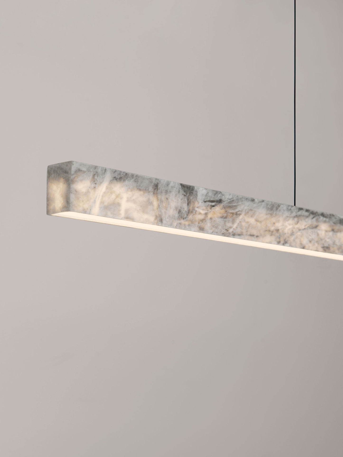 VAL Natural Marble Stone Ring Linear Pendant - ID 14343