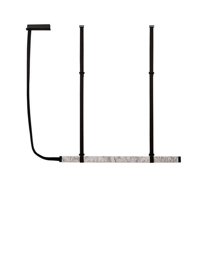VAL Natural Marble Stone Ring Linear Pendant With PU Leather Detail - ID 14345