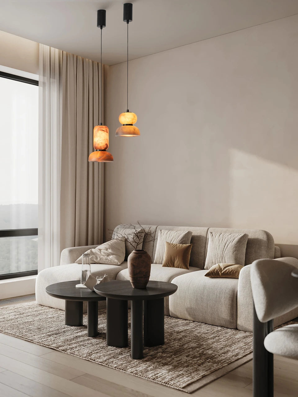 ERO Large Brown Alabaster LED Pendant - ID 15082