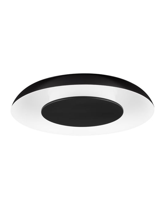 NL Eposi Sandy Black & White Semi Flush Round Ceiling Light 40cm - ID 14560