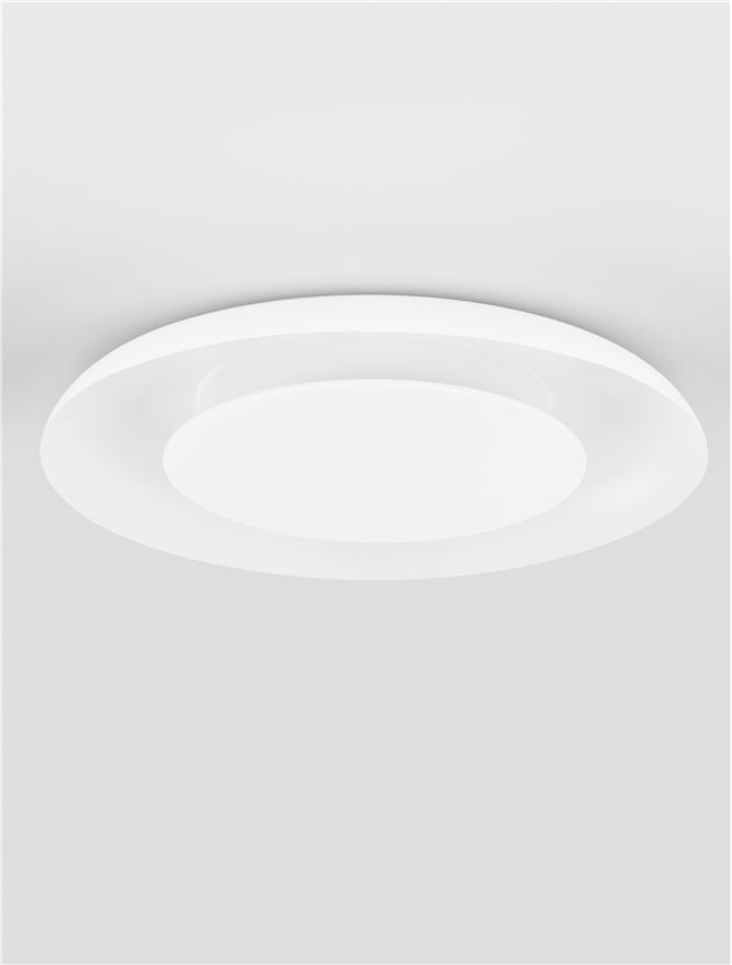 NL Eposi Sandy White Semi Flush Round Ceiling Light 60cm - ID 14561