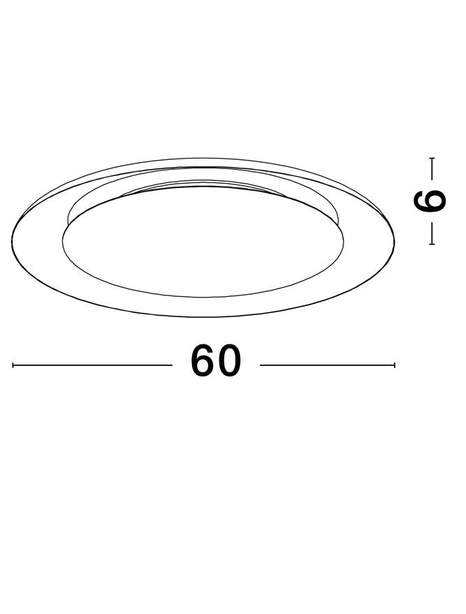 NL Eposi Sandy White Semi Flush Round Ceiling Light 60cm - ID 14561