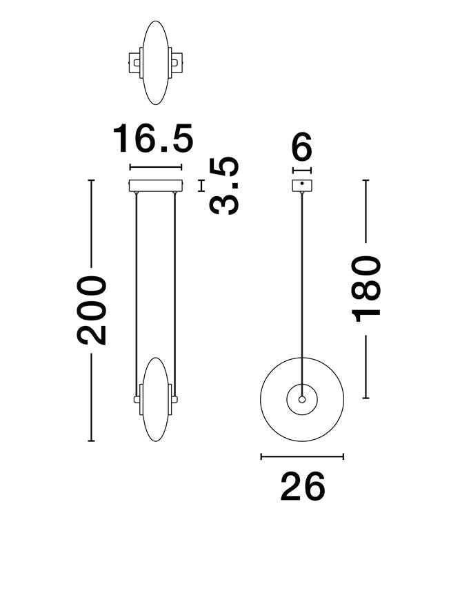 BAL Sandy Black Metal & Smoky Grey Glass Pendant - ID 14117