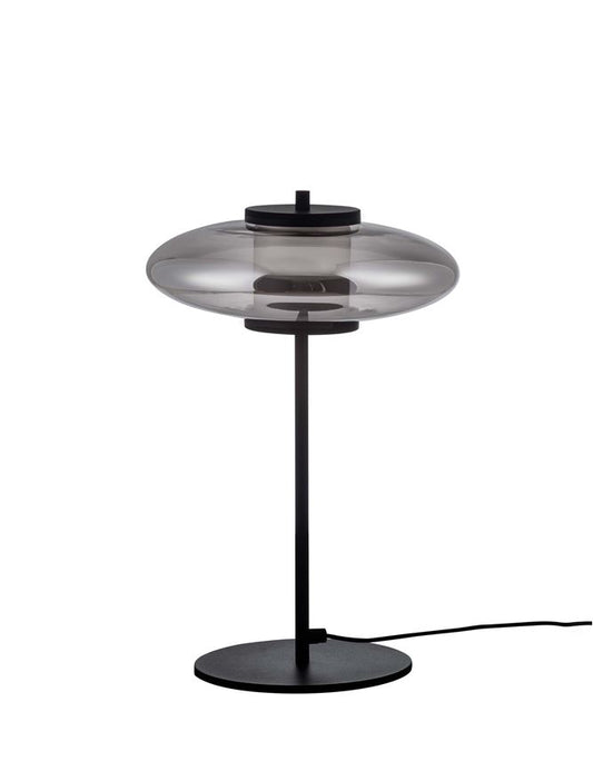 BAL Sandy Black Metal & Smoky Grey Table Lamp - ID 14598
