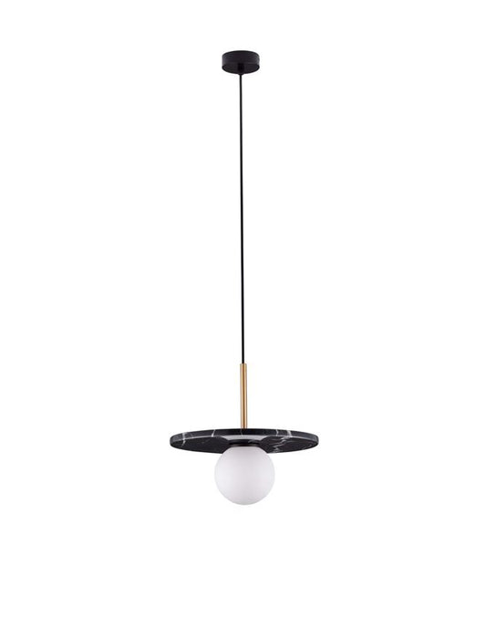 IDO Black Marble & Opal Glass Pendant - ID 14112