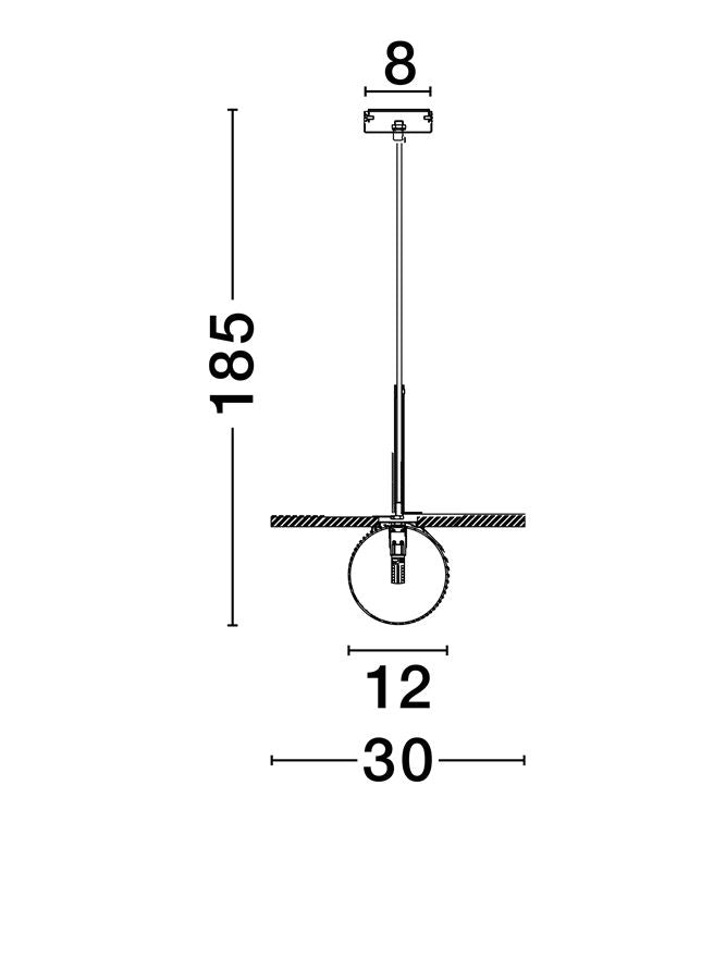 IDO White Marble & Opal Glass Pendant - ID 14113