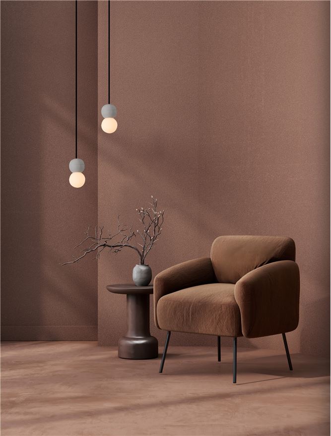 ZER Grey Concrete & Opal Glass Twin Sphere Pendant - ID 14133