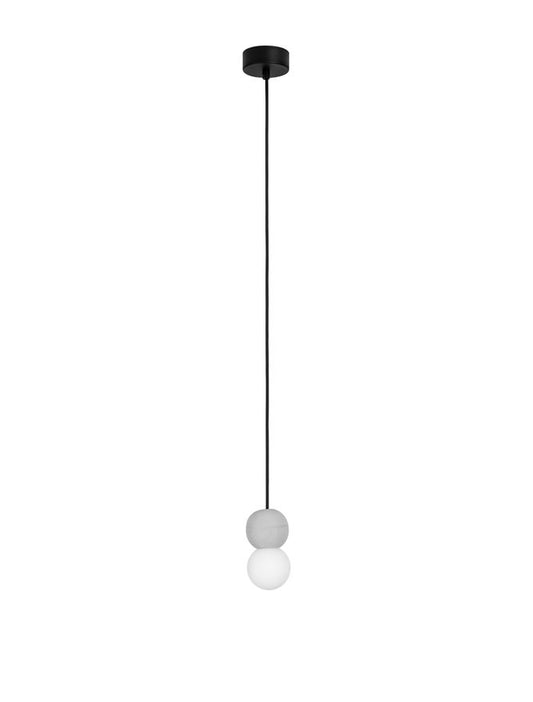 ZER Grey Concrete & Opal Glass Twin Sphere Pendant - ID 14133