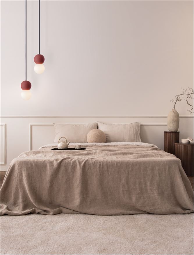 ZER Red Concrete & Opal Glass Twin Sphere Pendant - ID 14134