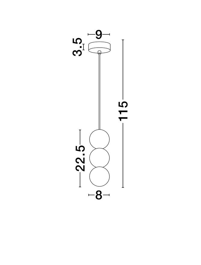 ZER Sandy White Gypsum & Opal Glass Triple Sphere Pendant - ID 14135