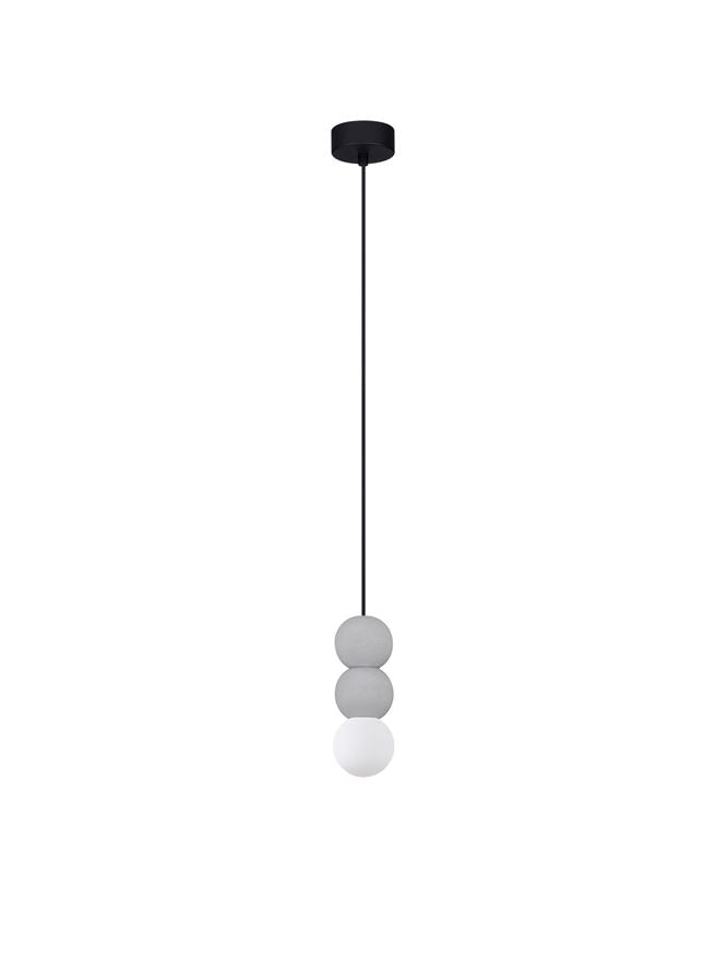 ZER Grey Concrete & Opal Glass Triple Sphere Pendant - ID 14138