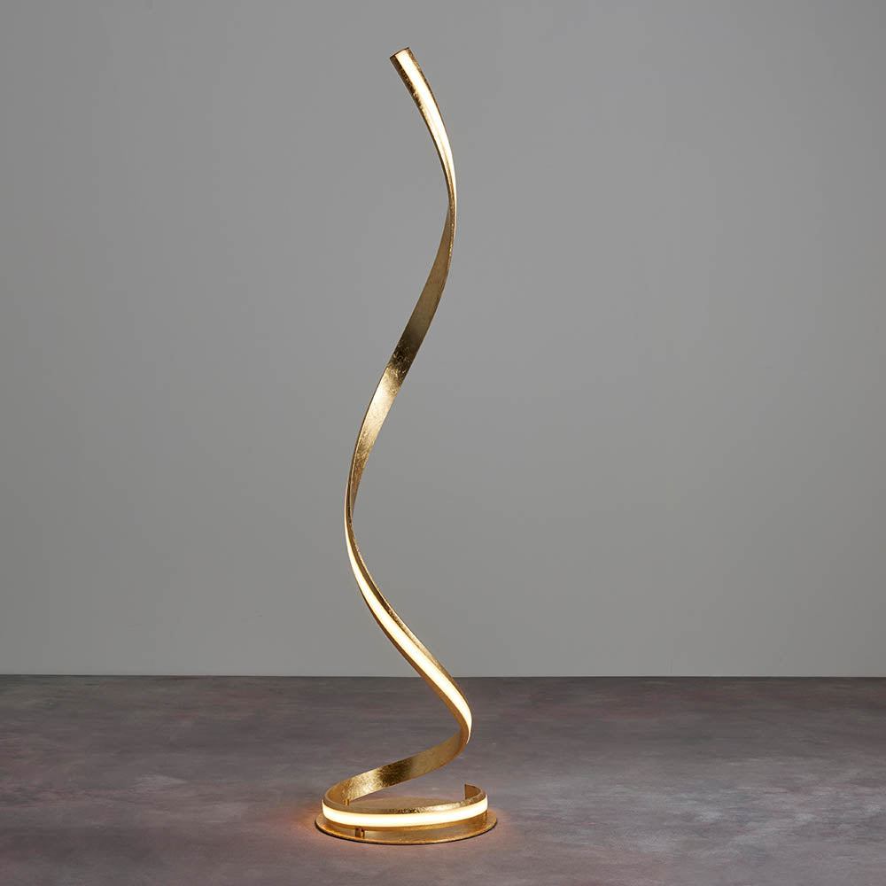 ARI Gold Leaf with White Diffuser Twist Floor Lamp - ID 10486
